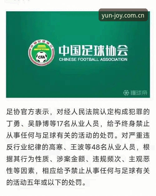 云开娱乐 中国足协第三批禁足名单公布:了解足球反腐行动的实用指南